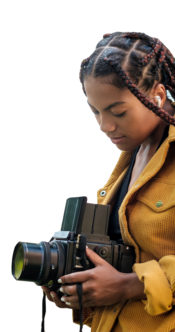 Black girl with Camera